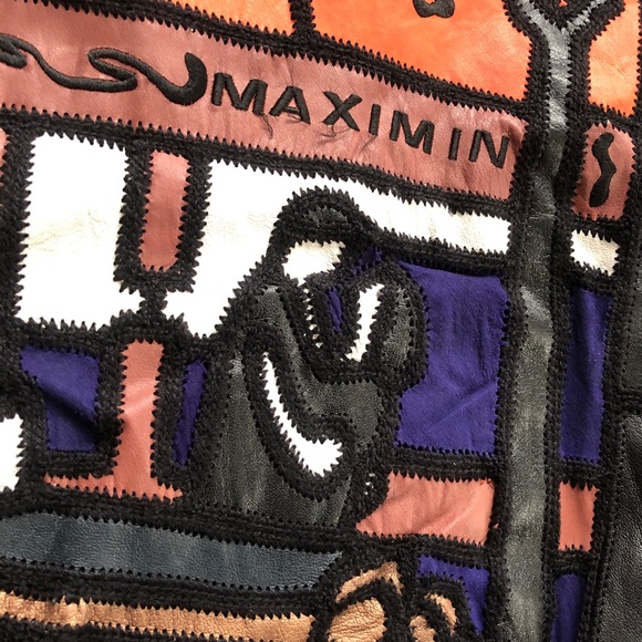 Vintage Didier Ronsard Leather and Wool Sweater Made in France Size M - Picture 2 of 4